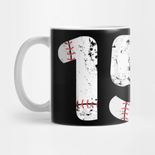 Number #15 BASEBALL Vintage Distressed Mug